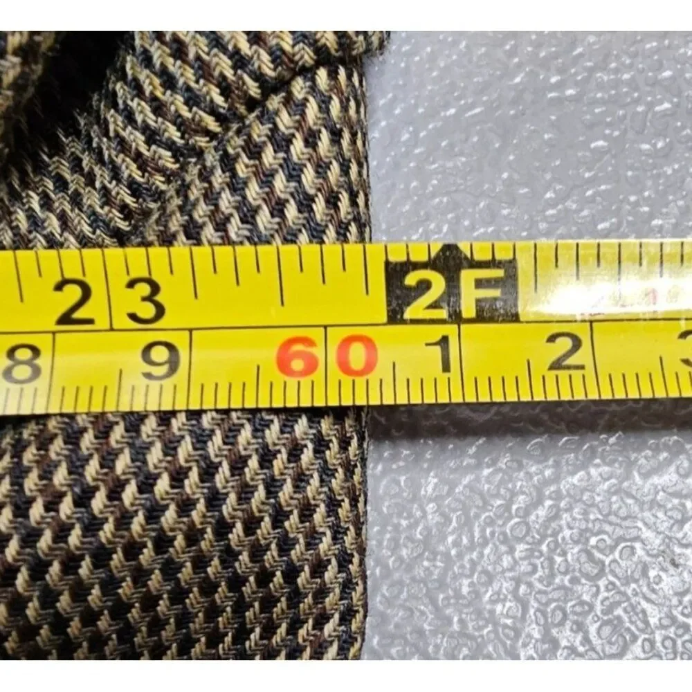 Lauren Ralph Lauren Mens 43L Tan Brown Houndstooth Wool Two Button Blazer